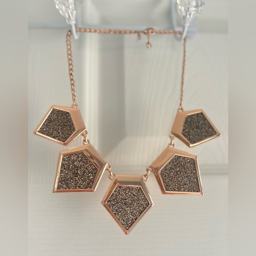 EXPRESS Gold Sparkle Geometric Necklace